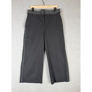 Alfani Womens Culotte Pants Size 10 Wide Leg Belted Cobalt Breeze Deep Black NWT